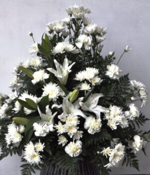 Church and Events Arrangement. All White with Lily.
